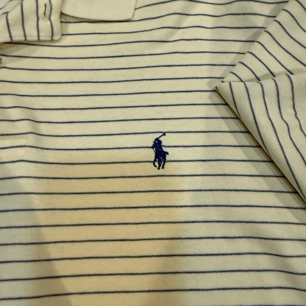 Polo Ralph Lauren yellow and blue striped polo shirt